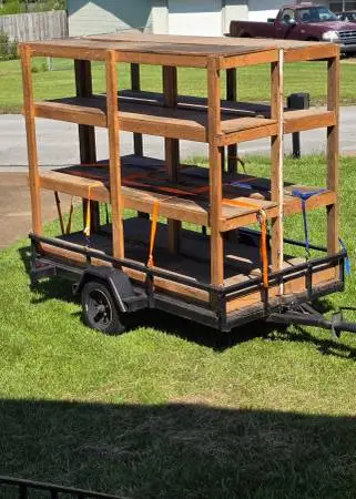 Lot of 2 Wood Shelves (shop, garage, warehouse or storage)