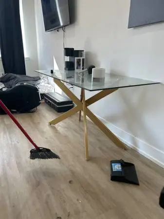Glass dining room table
