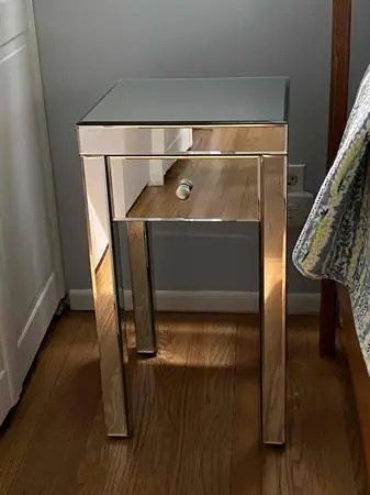 Set of 2 Mod/Hollywood Regency Mirrored Nightstands, End Tables