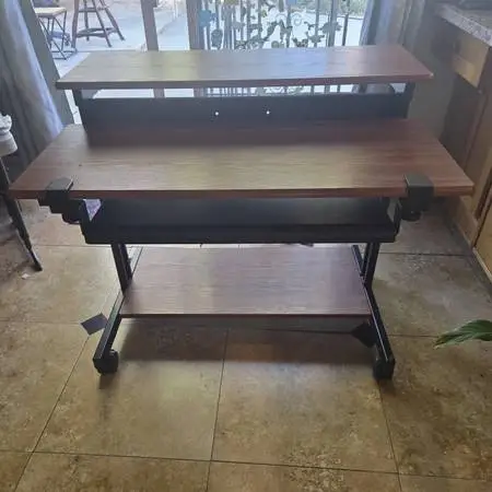 DESK, Mobile, and Adjustable, including ergonomic keyboard tray