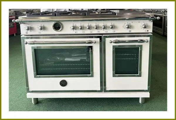 Bertazzoni Heritage 48 Free Standing Dual Fuel Range Ivory Gloss
