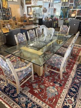 Custom Dining Set W/ SW Design Source Chairs- 112X40X29.5