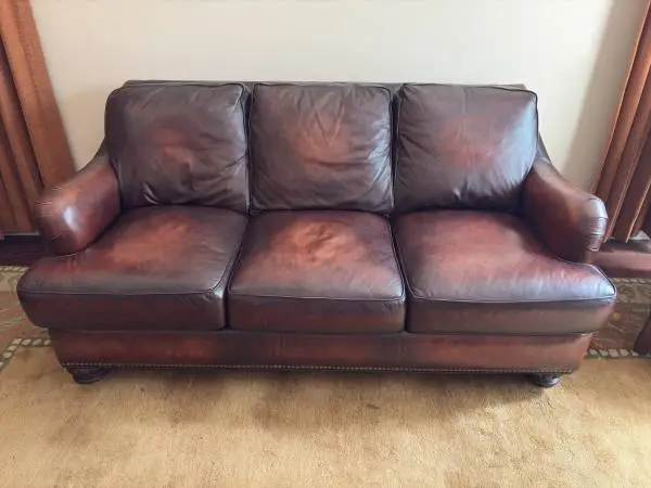 Whitley Gallery Genuine Full Grain Leather Couch & Recliner