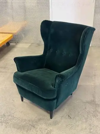 Dark green velvet tucked arm chair accent chair living room elegant ch