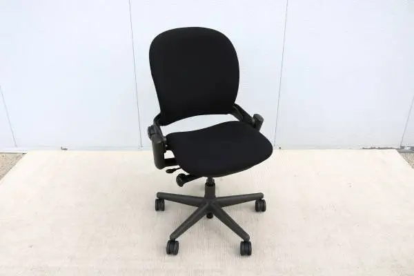 Steelcase Armless Leap Ergonomic Desk Chair in Black Fabric