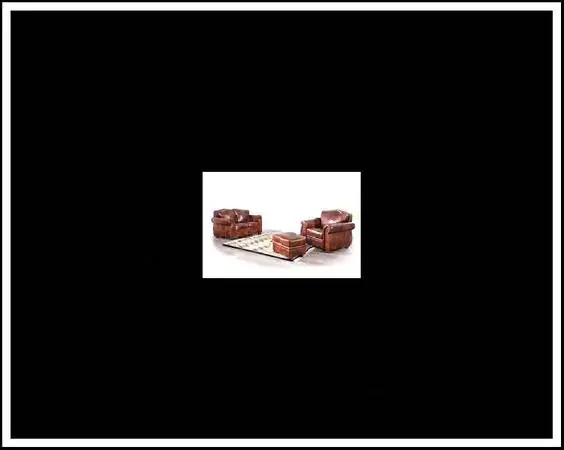 New 3pcs Leather Furniture Set (Love Seat, Ottoman (Foot Stool) & ...