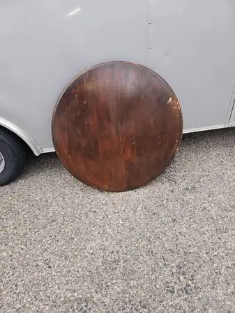 TABLE TOP SOLID OAK ROUND 41” DIAMETER PAINTED OVER $10 (CHEBOYGAN)