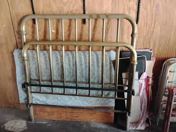 Antique Brass Bed With Rails - Full Size