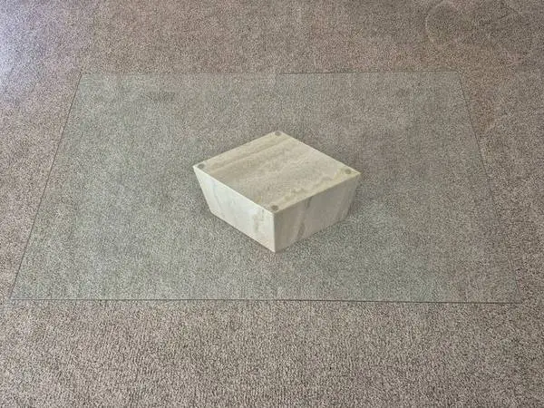 Beveled Glass Coffee Table w/ Beautiful Marble Base