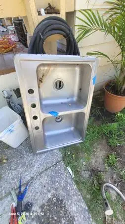 Kitchen double sink steel