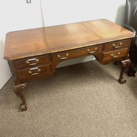 Century 5-Drawer Desk with Claw Legs 59-1/2 W x 29-1/2 D x 30-1/8 H