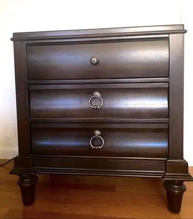 NEW Beautiful Nightstand with 2 under lights Touch Glow option