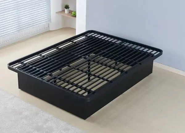 Matrix Modern Style Heavy Duty Black Metal King Size Bed Base Frame