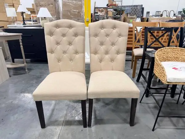 Gianna Ivory Upholstered Tufted Side Dining Chair (Set Of 2)