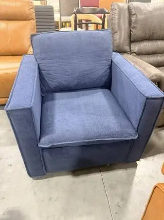 Swivel Accent Chair 34 W Blue Upholstered Arm Accent Chair Brand New