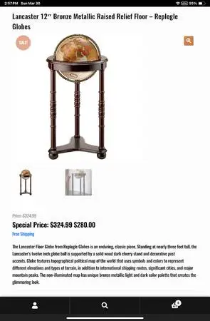 Floor Globe-normally $280