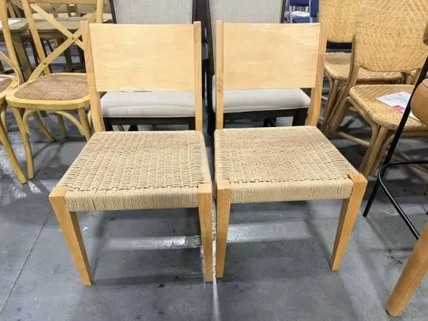 Lark Manor Corrine 18 Basketweave Solid Wood Dining Chair (Set Of 2)