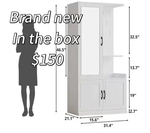 LIKIMIO 70 Tall Armoire Wardrobe Closet with Mirror