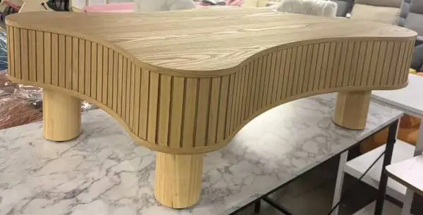 Modern Cloud Coffee Table with Handcraft Drum, Irregular Shaped