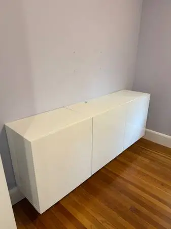 IKEA Besta High-Gloss White Wall-Mounted Cabinet System