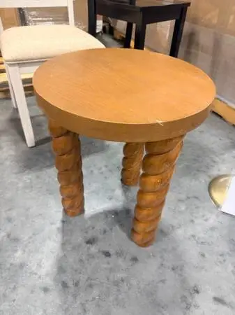 Studio McGee Braided Side Aceent Table Walnut Brand New