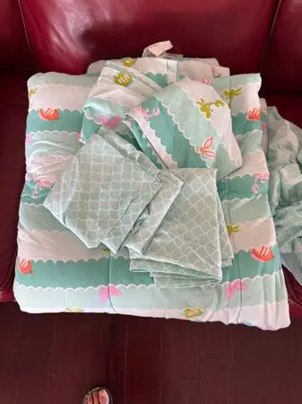 Little girls full size mermaid bedding