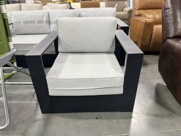 Modway Tahoe Outdoor Patio Powder-Coated Aluminum Armchair White Black
