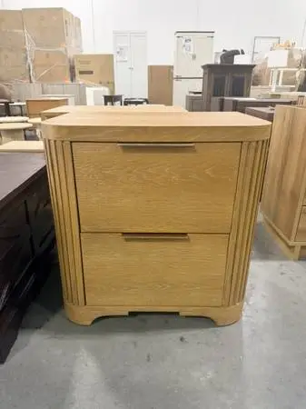 Jayden Creation Alaina Natural 2 Drawers 26 NightStand Power Outlet