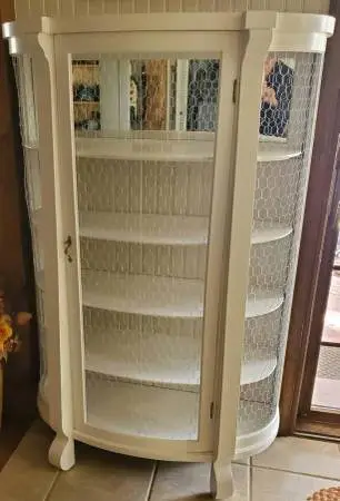 Shabby Chic Antique Painted Farmhouse China Cabinet