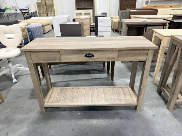 WE Country 48 Gray Wash Standard Rectangle Wood Console Entry Table
