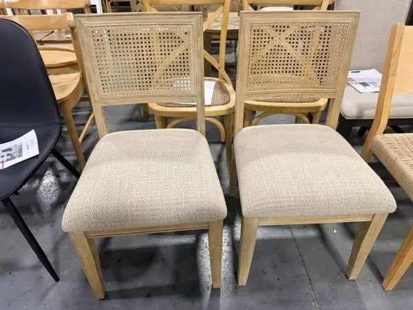 INK+IVY Kelly Light Brown Rattan Back Armless Dining Chair (Set Of 2)