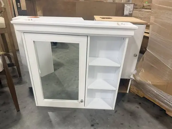 Virubi 30 White Rectangular Wall Mounted Bathroom Medicine Cabinet