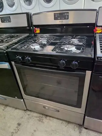 Amana stainless steel gas range