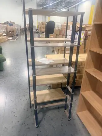 FurinnoTurn-N-Tube 64 Grey Oak/Black Over The Toilet Storage Shelf