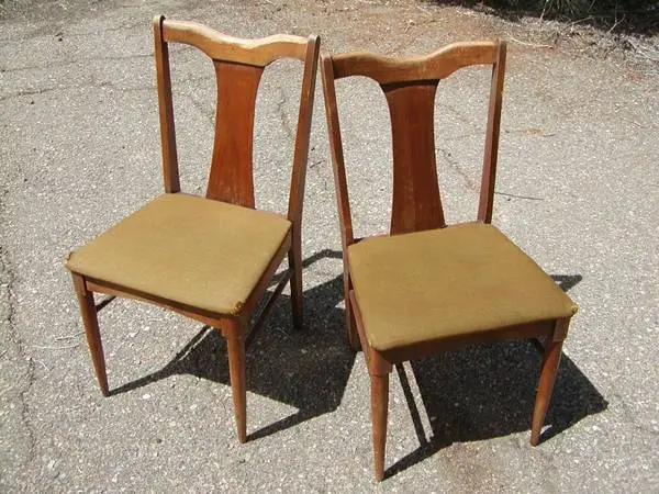 Side chairs, cushioned seats
