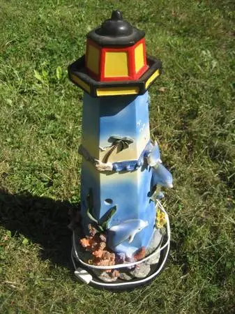 Pretty Standing Lighthouse Lamp w/ blinking lights