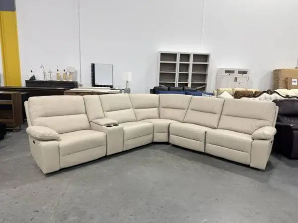 Adlan 127 Genuine Leather Modular Power Reclining Sectional