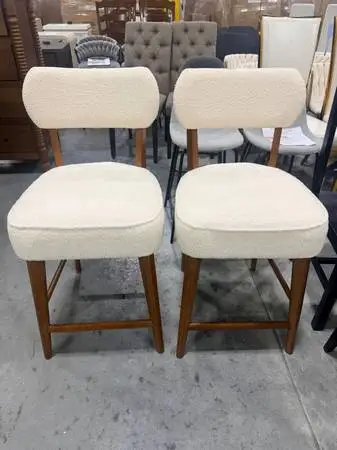 Donavan Mid-Century Boucle Upholstery Counter Bar Stool (Set Of 2)
