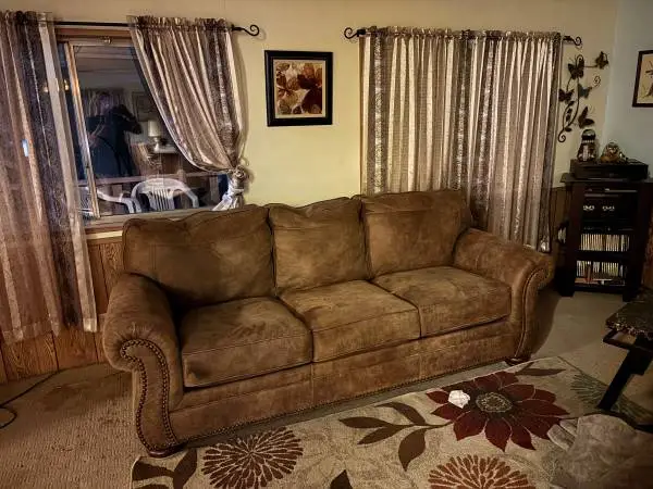 Suede comfy couch