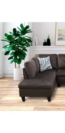StarHome Faux Suede Chaise Lounge
