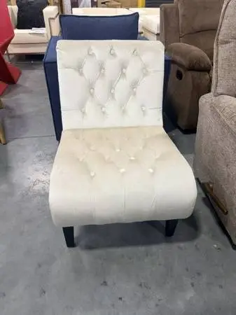 Vantoul 22.83L Stylish Upholstered Cream Velvet Accent Leisure Chair