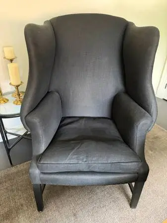 Restoration Hardware 2 wing back chairs - black