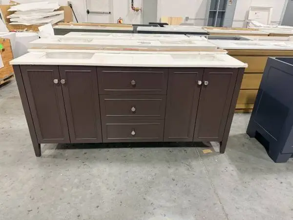 Ella Lille Double Sink Bath Vanity In Espresso Solid White Quartz Top