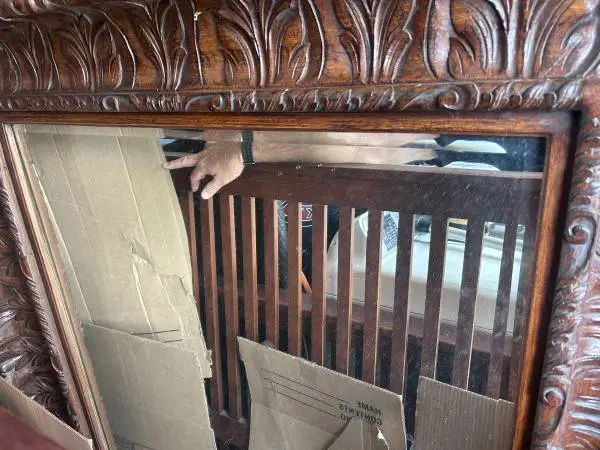 King Size Bed FRAME and large mirror