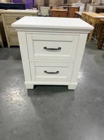 Rose 2 Drawer Nightstand White Power Outlets Three USB Ports