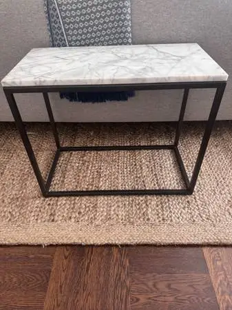 Pottery Barn Rectangular Marble-Top Delaney End Table (14)
