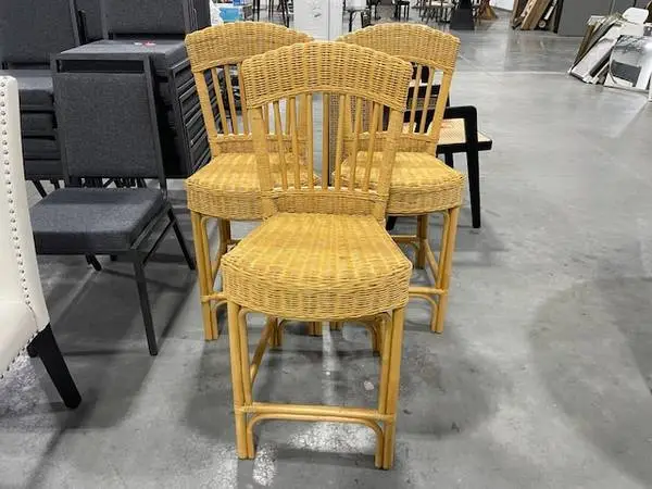 Barito Natural Rattan Counter Height Bar Stool (Set of 3) Stools