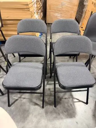 Peakform Fabric Padded Folding Chair Black (Set Of 4) Brand New