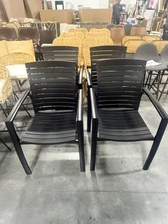 Moriya Aluminum/Plastic Outdoor Stackable Dining Armchair (Set Of 4)