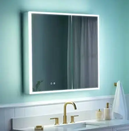 36 Aluminum Recessed/Surface Mount LED Medicine Cabinet Mirror